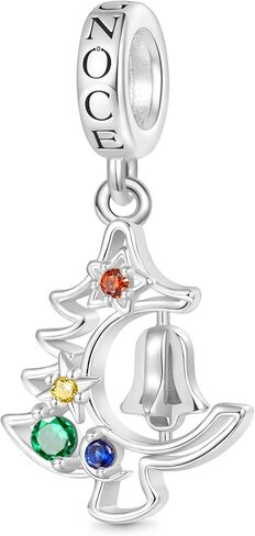 GNOCE Christmas Tree Bell Ornament Pendant Dangle Charm for Her, S925 Sterling Silver Pendant Charm for Women Wife, Valentine‘s Day, Mother’s Day Jewelry in Saudi Arabia
