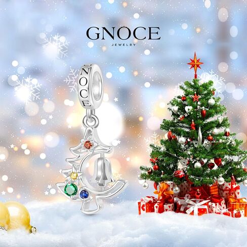 GNOCE Christmas Tree Bell Ornament Pendant Dangle Charm for Her, S925 Sterling Silver Pendant Charm for Women Wife, Valentine‘s Day, Mother’s Day Jewelry in Saudi Arabia