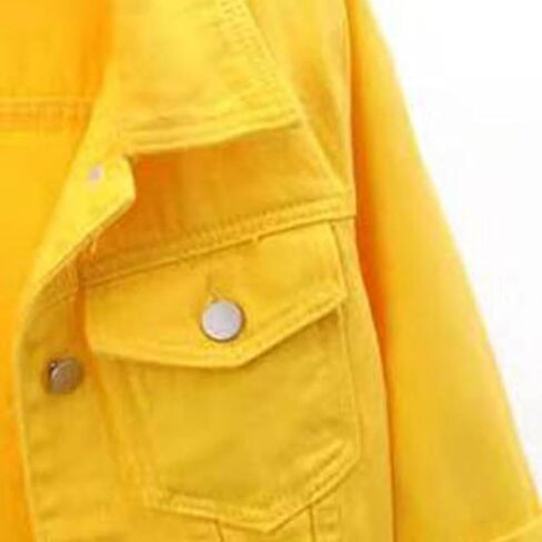 JiXiang Crop Jean Jacket for Women Denim Jacket 3/4 Sleeve Button Down Motorcycle Short Jackets Light Wash Retro Trucker Coat in Saudi Arabia