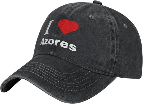 I Love Azores Baseball Cap for Men Women Adjustable Cotton Dad Golf Hat in Saudi Arabia
