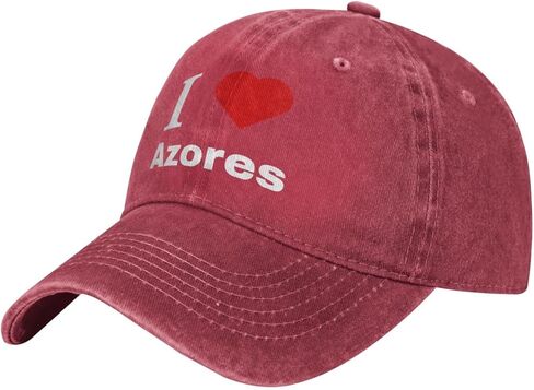 I Love Azores Baseball Cap for Men Women Adjustable Cotton Dad Golf Hat in Saudi Arabia