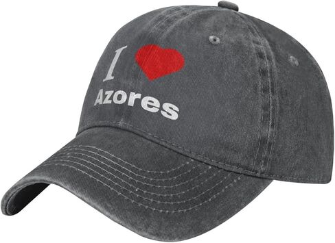 I Love Azores Baseball Cap for Men Women Adjustable Cotton Dad Golf Hat in Saudi Arabia