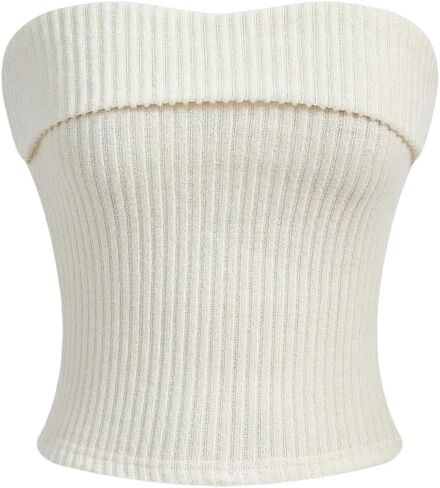 قمصان MakeMeChic النسائية بدون حمالات قصيرة بدون ظهر ومتماسكة Y2k Bandeau in Saudi Arabia
