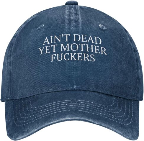 Vintage I Ain't Dead Yet Mother Fuckers قبعات بيسبول كلاسيكية منخفضة المظهر للرجال والنساء - قبعة أبي قابلة للتعديل، أسود in Kuwait