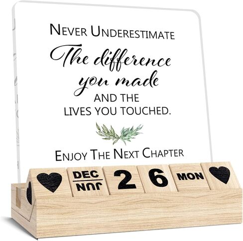 Human Sunshine Appreciation Gifts - Inspirational Wooden Block Calendar, Motivational Thank you Gifts for Coworkers Women Man, Boss Office desk Decor, Employee Coach Mentor Desk Sign in Saudi Arabia