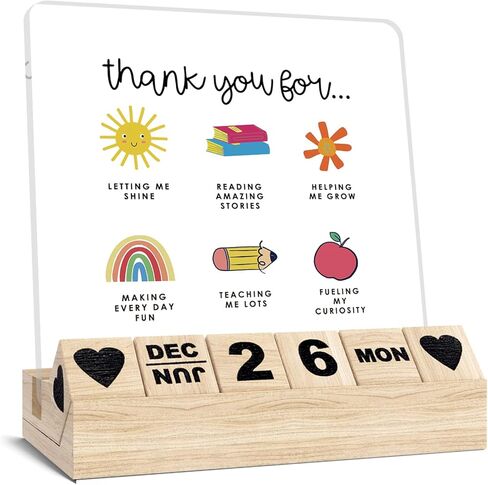 Human Sunshine Appreciation Gifts - Inspirational Wooden Block Calendar, Motivational Thank you Gifts for Coworkers Women Man, Boss Office desk Decor, Employee Coach Mentor Desk Sign in Saudi Arabia