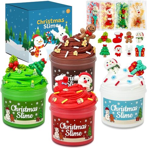 Easter Basket Stuffers for Kids, 4 Pack Prefilled Easter Eggs w/Slime and Charms Toys for Teens Girls Boys, Non Candy Easter Egg Hunt Supplies, Party Favor Goodie Treat Bag Fillers Gifts for Toddler in Kuwait