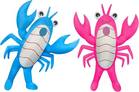 2 Packs Inflatable Lobster Costumes Blue and Pink Blow Up Suit Cosplay Outfit for Adult Birthday/Halloween/Mardi Gras/Gender Reaveal Party in Saudi Arabia