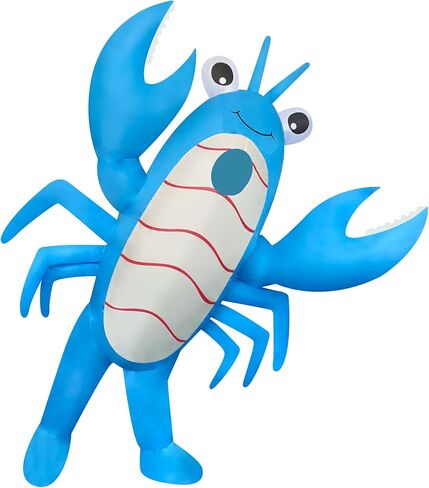 2 Packs Inflatable Lobster Costumes Blue and Pink Blow Up Suit Cosplay Outfit for Adult Birthday/Halloween/Mardi Gras/Gender Reaveal Party in Saudi Arabia
