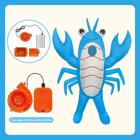 2 Packs Inflatable Lobster Costumes Blue and Pink Blow Up Suit Cosplay Outfit for Adult Birthday/Halloween/Mardi Gras/Gender Reaveal Party in Saudi Arabia