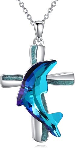 Shark Necklace 925 Sterling Silver Shark Pendant Jewelry Gifts for Women Shark Lovers in Kuwait