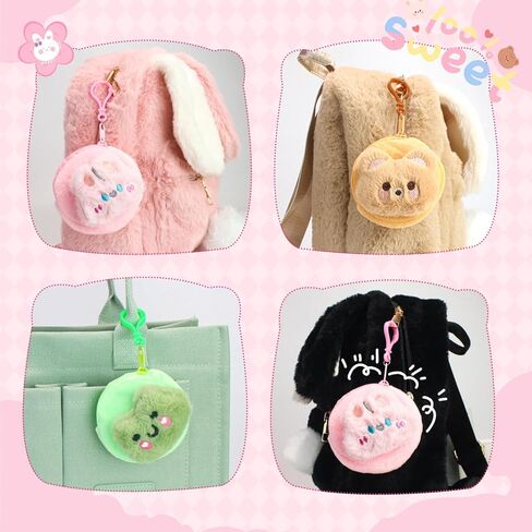 6 قطع محفظة نقود لطيفة للفتيات والنساء، محفظة صغيرة على شكل حيوانات كاواي، حقيبة من القطيفة على شكل حقيبة ظهر إكسسوارات هدايا in Kuwait