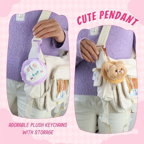 6 قطع محفظة نقود لطيفة للفتيات والنساء، محفظة صغيرة على شكل حيوانات كاواي، حقيبة من القطيفة على شكل حقيبة ظهر إكسسوارات هدايا in Kuwait