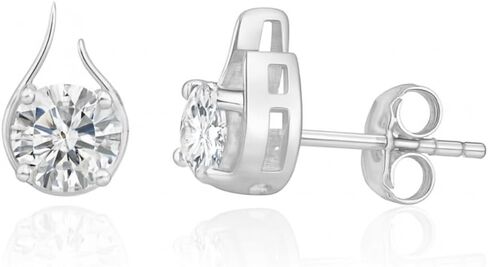 925 Sterling Silver | Moissanite Earrings for Women | Rhodium Fine Jewelry | Brilliant-Cut Hypoallergenic Moissanite Studs & Drop Earrings | D–E color and VVS clarity | Elegant Everyday Styles & Gift For Her in Saudi Arabia