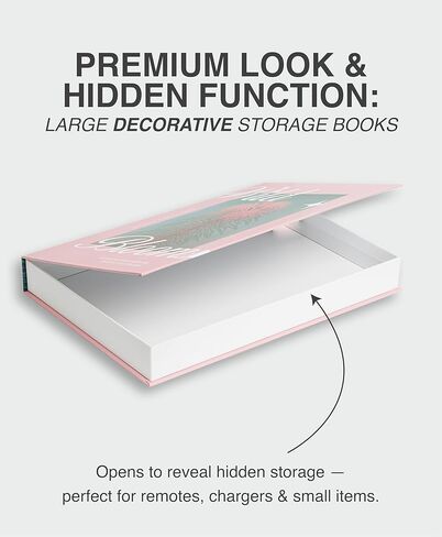 Decorative Storage Books Set of 2 – Botanical Book Box Set with Hidden Storage & Magnetic Lid – Elegant Coffee Table Decor, Modern Botanical Bookshelf Styling in Saudi Arabia