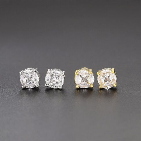 14K Gold Over 925 Silver Earrings, Princess Cut Cat's Eye Moissanite Stud Earrings, A Classy Choice for Anniversaries or Elegant Gatherings in Saudi Arabia