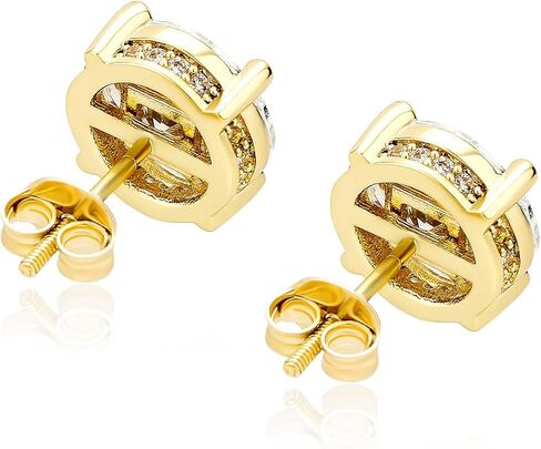 14K Gold Over 925 Silver Earrings, Princess Cut Cat's Eye Moissanite Stud Earrings, A Classy Choice for Anniversaries or Elegant Gatherings in Saudi Arabia