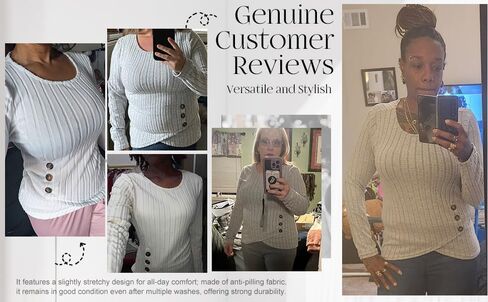 SISKIN Ribbed Long Sleeve Tops for Women Fall Sweaters Light Weight Fitted Crew Neck Side Button Tunic Pullover Sweater in Saudi Arabia