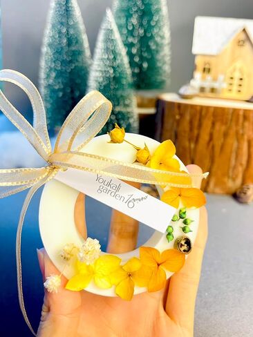 Sandalwood Wax Melts - 1.58oz Premium Ring-Shaped Scented Soy Wax Melts with Dried Flowers | Flameless Aromatherapy for Home & Office | Housewarming Birthday Unisex Gift Set in Saudi Arabia