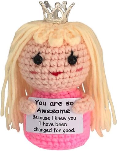 Emotional Support Crochet | Positive Dolls Elphaba Glinda Friendship Funny Inspirational Gifts for Sisters Friends Teens Birthday Christmas Decor Doll Gifts (DOLLS-02) in Saudi Arabia