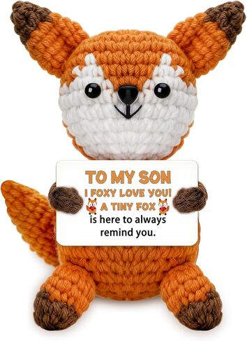 Stocking Stuffers Son Gifts from Mom Dad Mother Father Handmade Crochet Mini Fox to My Son Gifts for Birthday Christmas Funny I Love You Emotional Cheer Decor Birthday Graduation Gift for Him in Saudi Arabia