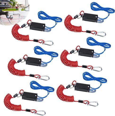 Trailer Breakaway Switch, 4 FT Coiled Cable Electric Brake Controller, Trailer Breakaway Kit with Pull Pin Steel Spring Towing Wire, Enclosed Trailer Accessories for RV Travel Trailers Towing in Kuwait