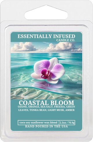 ESSENTIALLY INFUSED Premium Wax Melts (1 x 2.5 oz) - Home Fragrance, Aromatherapy | Highly Scented & Long Lasting (Mahogany Teakwood) in Saudi Arabia