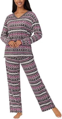 Nautica Women's 2 Piece Fleece Pajama Sleepwear Set (US, Alpha, Medium, Regular, Regular, Grey) in Saudi Arabia