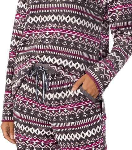 Nautica Women's 2 Piece Fleece Pajama Sleepwear Set (US, Alpha, Medium, Regular, Regular, Grey) in Saudi Arabia