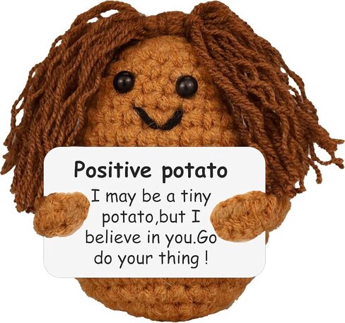 Positive Potato Crochet Mini Knitted Potato, Mini Cucumber Knitted Toy, Gifts for Birthday, Christmas, Parties & Home Decoration (2Pcs) in Saudi Arabia