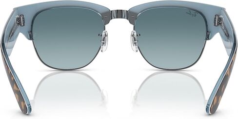 نظارة شمسية Ray-Ban MEGA CLUBMASTER RB0316S HAVANA ON BLU على إطار معدني مع عدسة رمادية متدرجة زرقاء in Kuwait