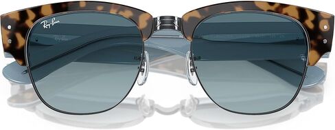 نظارة شمسية Ray-Ban MEGA CLUBMASTER RB0316S HAVANA ON BLU على إطار معدني مع عدسة رمادية متدرجة زرقاء in Kuwait