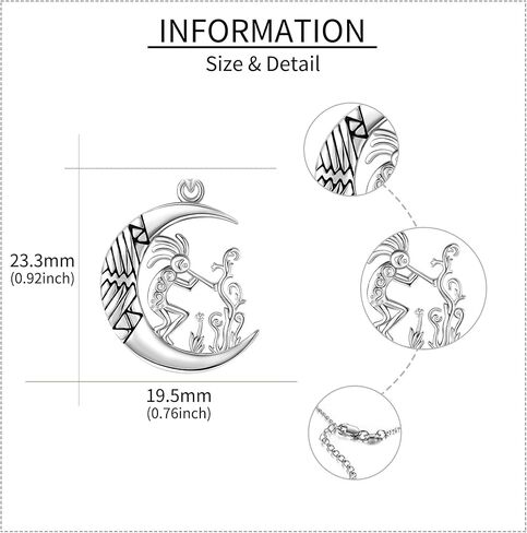 Kokopelli Necklace 925 Sterling Silver Kokopelli Pendant Jewelry Gifts for Women in Saudi Arabia