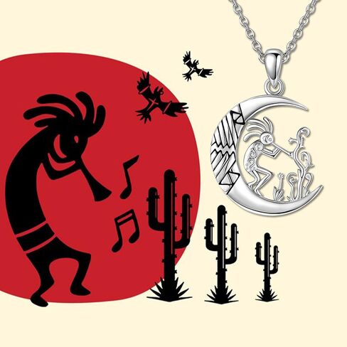 Kokopelli Necklace 925 Sterling Silver Kokopelli Pendant Jewelry Gifts for Women in Saudi Arabia