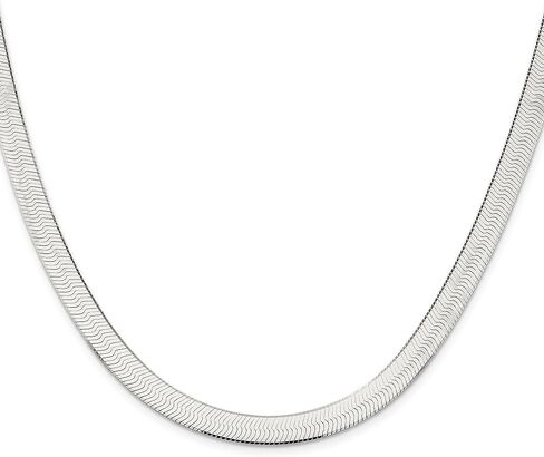Diamond2Deal Sterling Silver 7mm Magic Herringbone Chain Necklace in Saudi Arabia