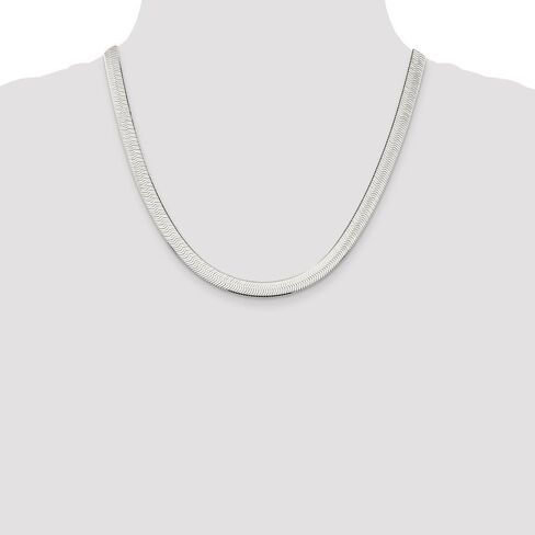 Diamond2Deal Sterling Silver 7mm Magic Herringbone Chain Necklace in Saudi Arabia