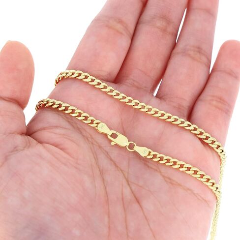 Nuragold 14k Real Yellow Gold Miami Cuban Lightweight Link 4mm Chain Necklace (16"-30") Italian Jewelry for Men & Women in Saudi Arabia