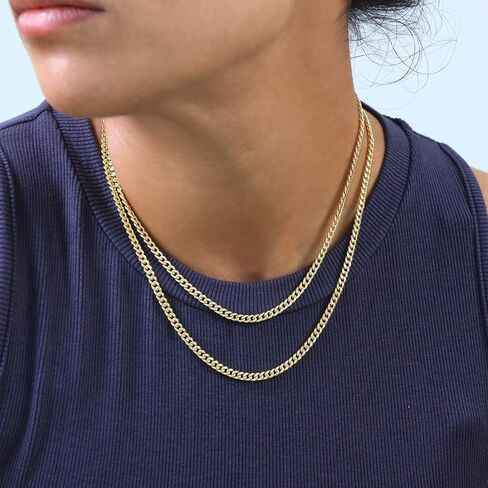 Nuragold 14k Real Yellow Gold Miami Cuban Lightweight Link 4mm Chain Necklace (16"-30") Italian Jewelry for Men & Women in Saudi Arabia