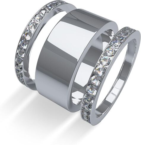 Pack Silver Stacking Rings for Women Non Tarnish,18K White Gold Plated Cubic Zirconia Ring,Jewelry Gift for Women in Saudi Arabia
