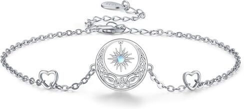 Moonstone Bracelet for Women 925 Sterling Silver Moonstone Bracelet Adjustable Jewelry Gift for Women in Saudi Arabia