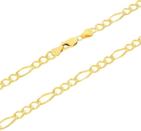 Nuragold 10k الذهب الأصفر الحقيقي الصلبة فيجارو لينك 5.5 ملم سلسلة سوار (7 "-9") مجوهرات إيطالية للرجال والنساء in Kuwait
