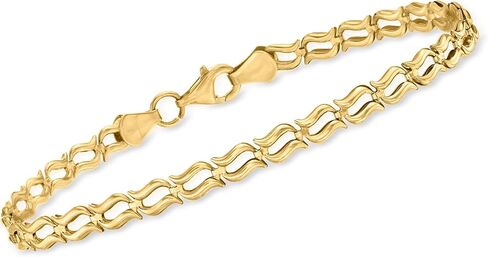 Ross-Simons 10kt Yellow Gold Wavy-Link Bracelet in Saudi Arabia