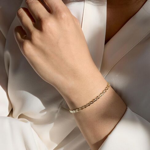 Ross-Simons 10kt Yellow Gold Wavy-Link Bracelet in Saudi Arabia
