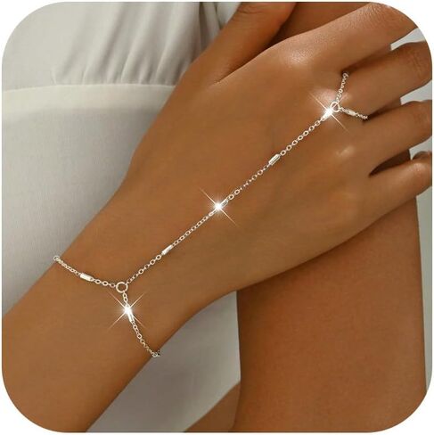 72ore Gold Hand Chain Bracelet Rhinestone Blingbling Bracelet Ring Hand Chain Fashion Jewelry for Women in Saudi Arabia