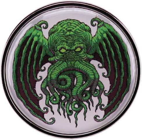 ح.ب. Lovecraft Cthulhu Necronomicon الرعب الكوني Mythos Great Old One 1.2" شارة المينا المثبته بالدبابيس in Saudi Arabia
