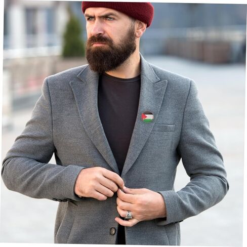 2Pcs Palestine Flag Pin Metal Brooch for Men Stylish Lapel Pin Decorative Accessory for Suit Hat Shirt Present for Fashion Enthusiasts in Saudi Arabia