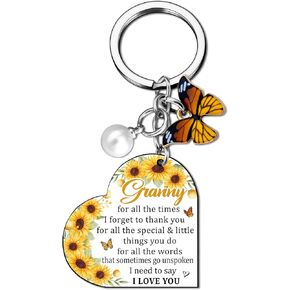 Granny Gifts Granny Keychain For Birthday Christmas Grandmother Gifts For Women Yellow gifts For Women Butterfly Grandma Gift Idea For Mothers Day Sunflower Gift For Grandma in Saudi Arabia