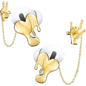 Anti-Lost Running Sports Earbud Earrings, Loving Heart Adjustable Ear Hook Elegant Jewelry Accessory New Year & Brithday Gift for Earpods 4/ Pro 2 / Pro 3 (1pair Gold Charms, Portable Box) in Saudi Arabia