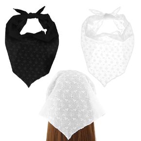 الحجاب الأبيض لشعر المرأة ، وشاح عصبة رأس باندانا للنساء ملحقات الشعر (أبيض 90 ٪ من القطن + 10 ٪ بوليستر) in Kuwait