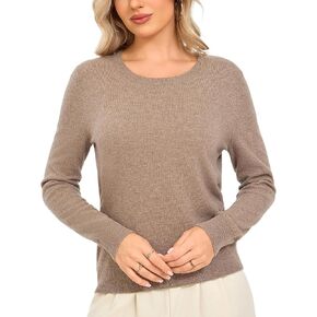 Pullover Sweaters for Women - 100% Merino Wool Fitted Crewneck Sweater Cozy Lightweight Base Layer Knit Long Sleeves in Saudi Arabia